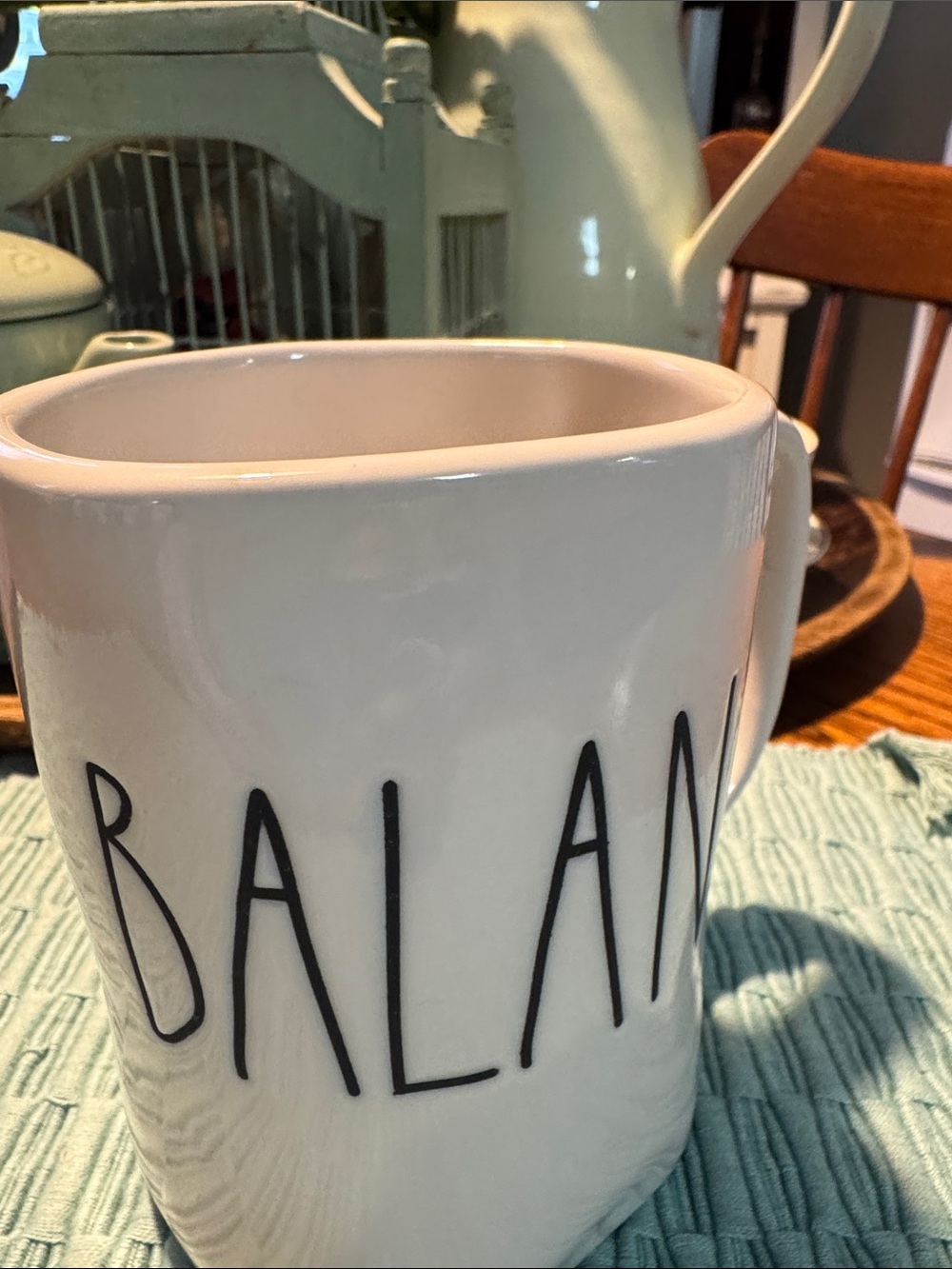 RAE DUNN. “BALANCE” mug